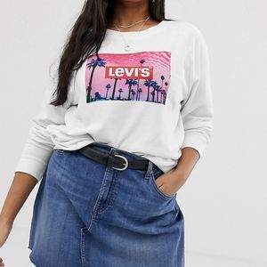 Levi's White Graphic Cotton Sweatshirt 1X